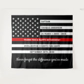 Tenture Drapeau de la ligne rouge mince sur mesure pour la (Devant (Horizontal))