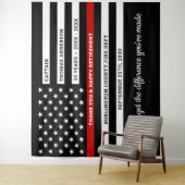 Tenture Drapeau de la ligne rouge mince sur mesure pour la (En situation)