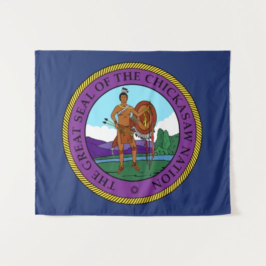 Tenture Drapeau de la nation Chickasaw (Devant (Horizontal))