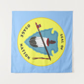 Tenture Drapeau de la nation des Osages (Devant (Horizontal))