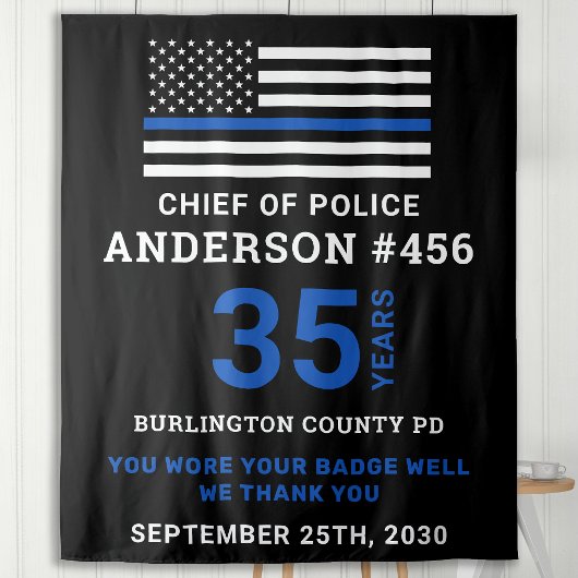 Tenture Drapeau de la partie de retraite de la police minc