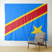 Tenture Drapeau de la République démocratique du Congo Tap (En situation (horizontale))