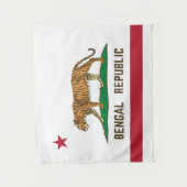 Tenture Drapeau de la République du Bengale de Tiger (Devant)