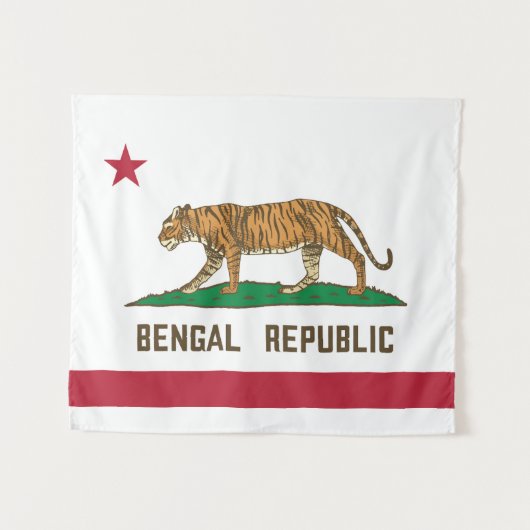 Tenture Drapeau de la République du Bengale de Tiger (Devant (Horizontal))