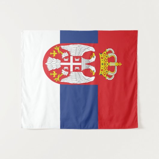 Tenture drapeau de la Serbie (Devant (Horizontal))