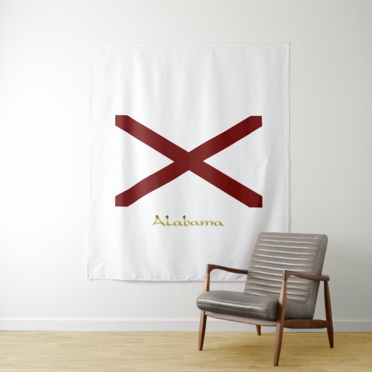 Tenture Drapeau de l'Alabama (En situation)