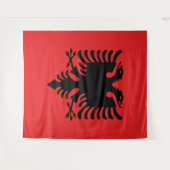 Tenture Drapeau de l'Albanie (Devant (Horizontal))