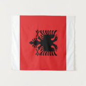 Tenture Drapeau de l'Albanie - le Flamuri Kombëtar - (Devant (Horizontal))