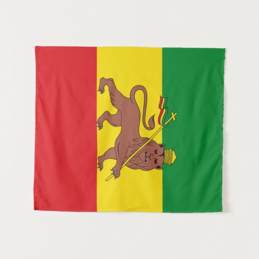 Tenture Drapeau de l'Éthiopie rastafarienne (Devant (Horizontal))