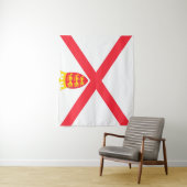 Tenture Drapeau de l'île de Jersey (En situation)