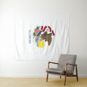 Tenture Drapeau de l'Illinois (En situation (horizontale))