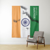 Tenture Drapeau de l'Inde personnalisable (En situation)