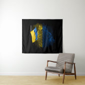 Tenture Drapeau de l'Ukraine (En situation (horizontale))