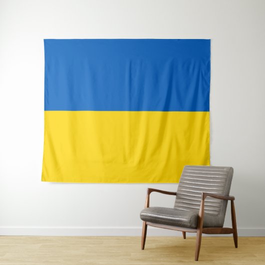 Tenture Drapeau de l'Ukraine (En situation (horizontale))