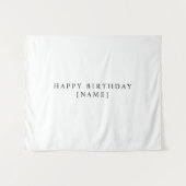 Tenture Drapeau de nom d'anniversaire personnalisé Simple (Devant (Horizontal))