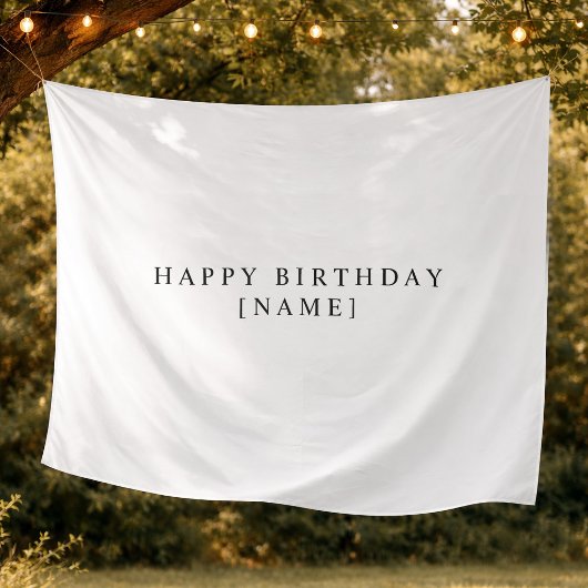 Tenture Drapeau de nom d'anniversaire personnalisé Simple