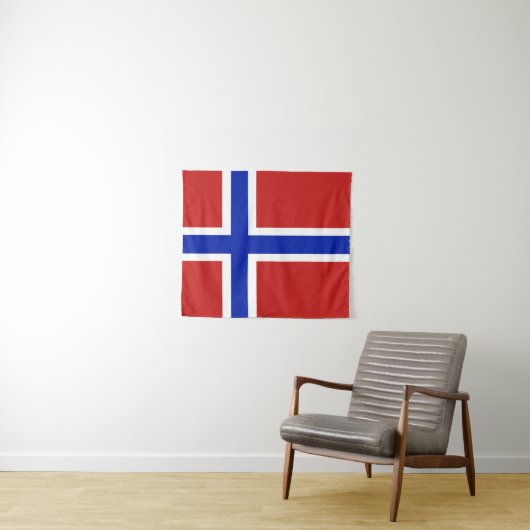 Tenture Drapeau de Norvège Petit scandinave (En situation (horizontale))