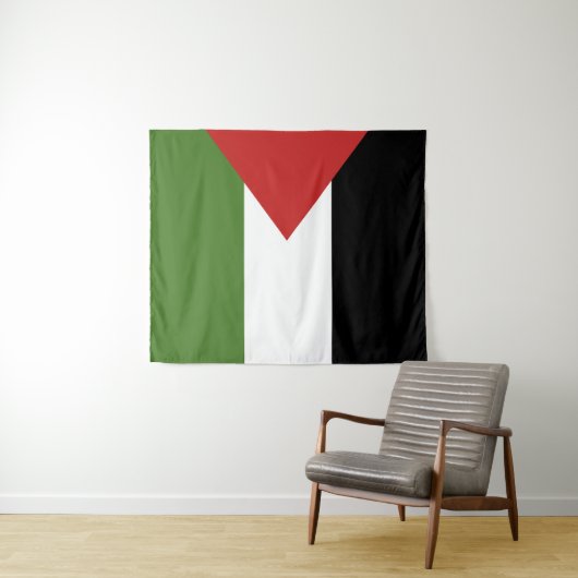 Tenture Drapeau de Palestine (En situation (horizontale))