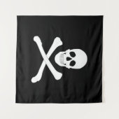 Tenture Drapeau de pirate (crâne et os croisés) (Jolly rog (Devant (Horizontal))