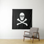 Tenture Drapeau de pirate (crâne et os croisés) (Jolly rog (En situation)
