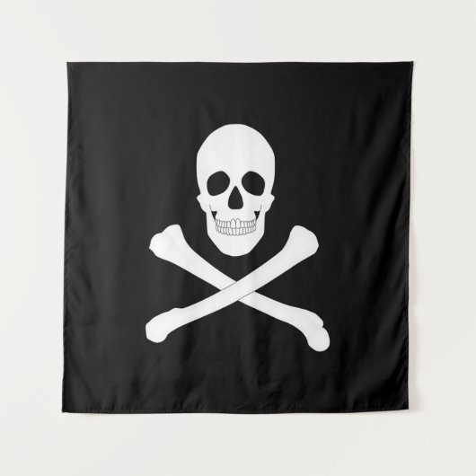 Tenture Drapeau de pirate (crâne et os croisés) (Jolly rog (Devant)