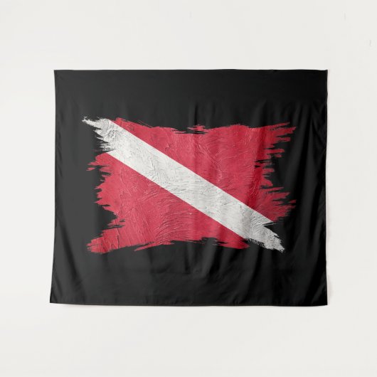 Tenture Drapeau de plongée, Brèche-course, Plongée vers le (Devant (Horizontal))