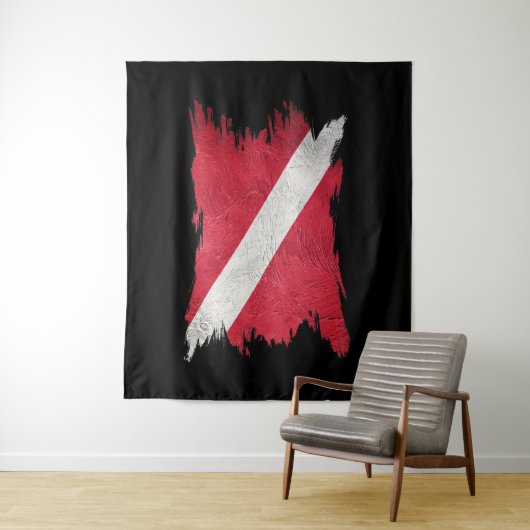 Tenture Drapeau de plongée, Brèche-course, Plongée vers le (En situation)