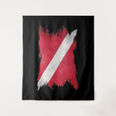 Tenture Drapeau de plongée, Brèche-course, Plongée vers le (Devant)