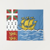 Tenture Drapeau de Saint-Pierre-et-Miquelon (Devant (Horizontal))