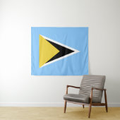 Tenture Drapeau de Sainte-Lucie (En situation (horizontale))