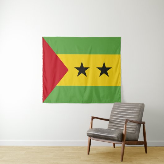 Tenture Drapeau de Sao Tomé-et-Principe (En situation (horizontale))