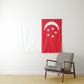 Tenture Drapeau de Singapour (En situation (horizontale))