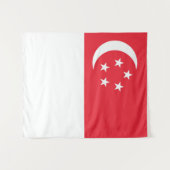 Tenture Drapeau de Singapour (Devant (Horizontal))