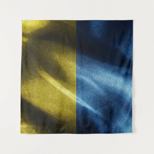 Tenture Drapeau de soie ukrainien (Devant (Horizontal))