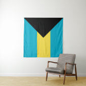 Tenture Drapeau des Bahamas (En situation (horizontale))