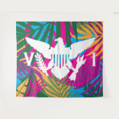 Tenture Drapeau des îles Vierges américaines, Feuilles tro (Devant (Horizontal))