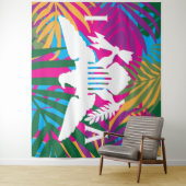 Tenture Drapeau des îles Vierges américaines, Feuilles tro (En situation)