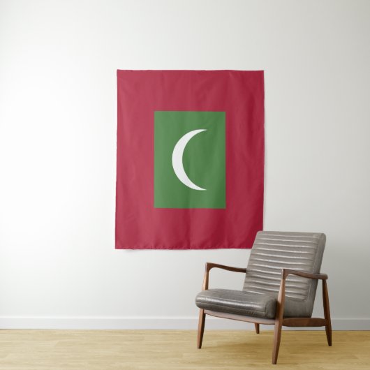 Tenture Drapeau des Maldives (En situation)