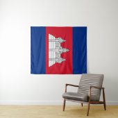Tenture drapeau du Cambodge (En situation (horizontale))