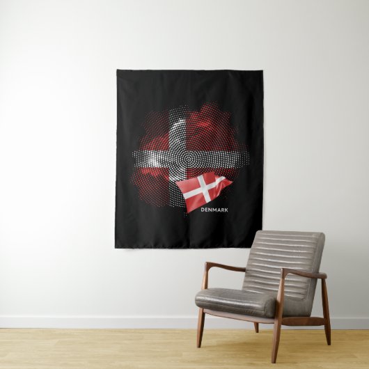 Tenture Drapeau du Danemark (En situation)