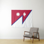 Tenture Drapeau du Népal (En situation (horizontale))