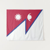 Tenture Drapeau du Népal (Devant (Horizontal))