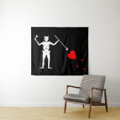 Tenture Drapeau du Pirate de Barbe Noire (En situation (horizontale))