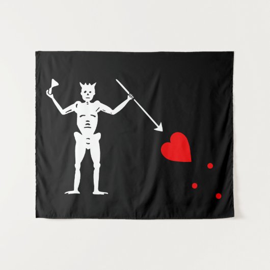 Tenture Drapeau du Pirate de Barbe Noire (Devant (Horizontal))
