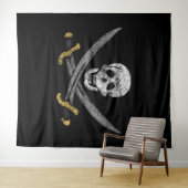 Tenture Drapeau du pirate Jolly roger du capitaine Jack Ra (En situation (horizontale))