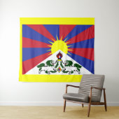 Tenture Drapeau du Tibet (En situation (horizontale))