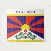 Tenture Drapeau du Tibet - Drapeau du lion des neiges (Devant (Horizontal))