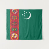 Tenture Drapeau du Turkménistan (Devant (Horizontal))