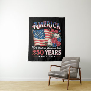 Tenture Drapeau Floral America 250 Ans