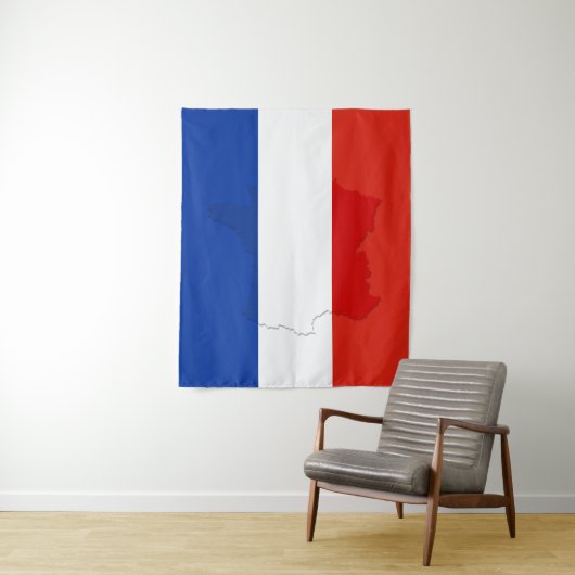 Tenture drapeau français (En situation)
